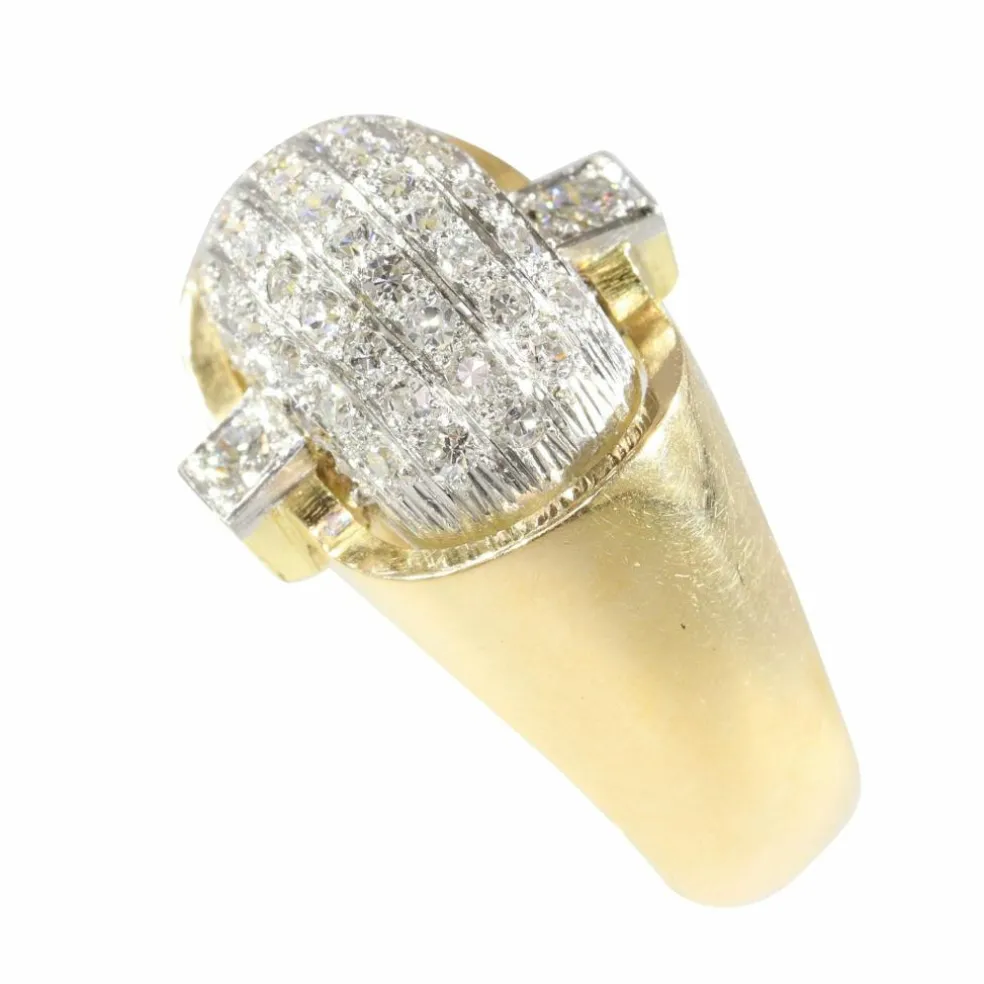 Bague vintage en or et diamants des années 1950