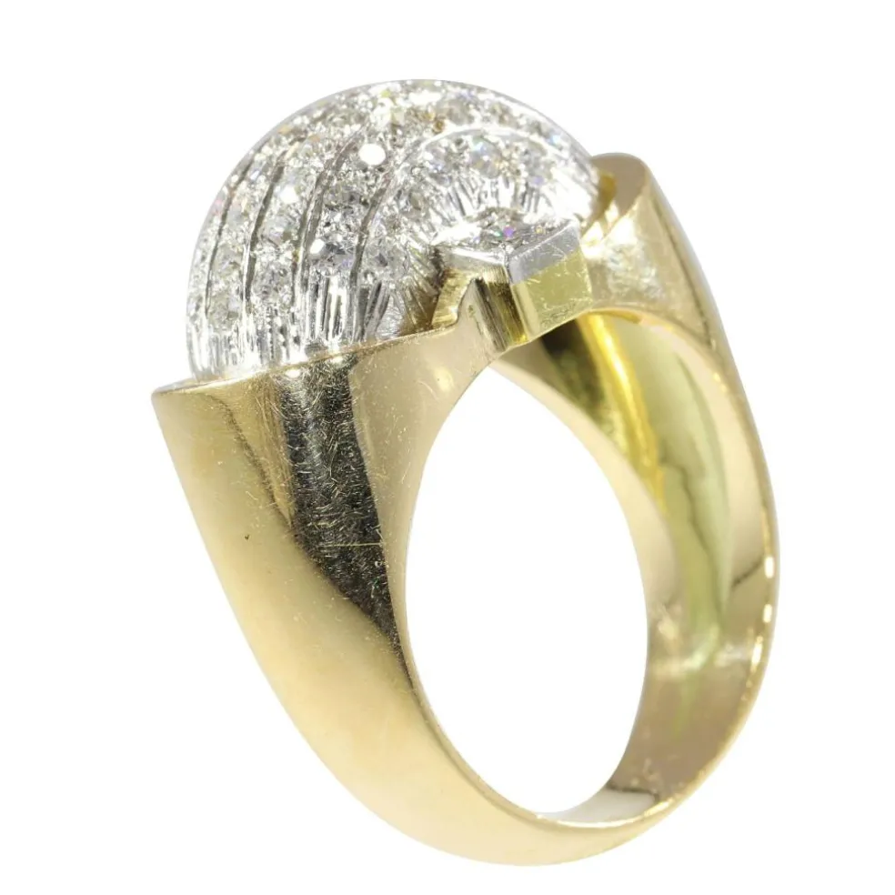 Bague vintage en or et diamants des années 1950
