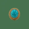 Bague vintage en or jaune avec turquoise