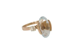 Bague vintage en or jaune, aigue marine et diamants