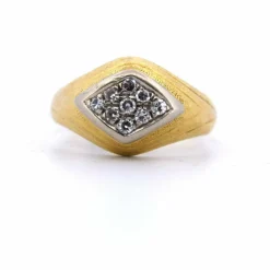 Bague vintage en or jaune et diamants des années 60