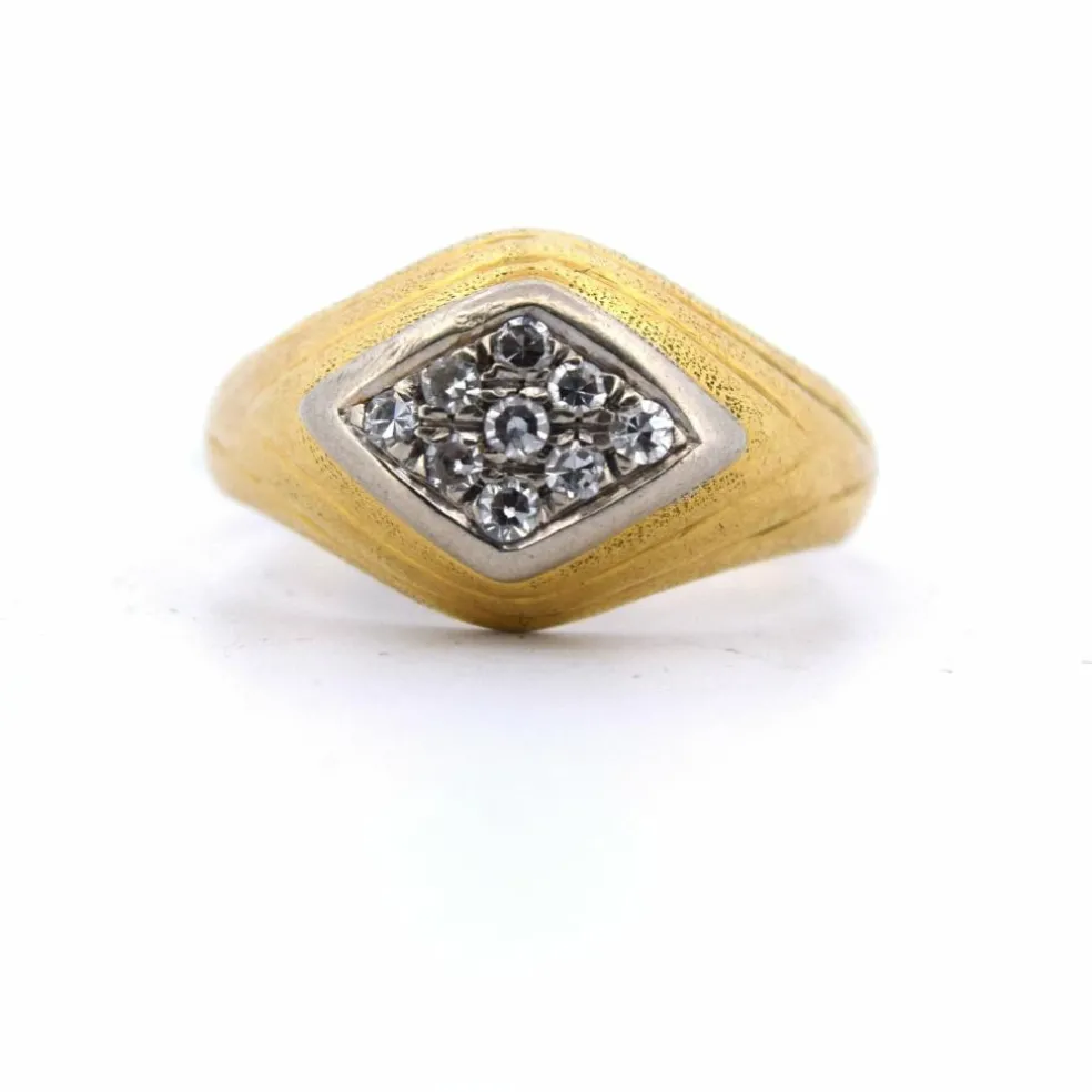 Bague vintage en or jaune et diamants des années 60