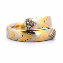 Bague vintage en or jaune et diamants des années 80