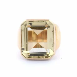 Bague vintage en or jaune et béryl des années 70