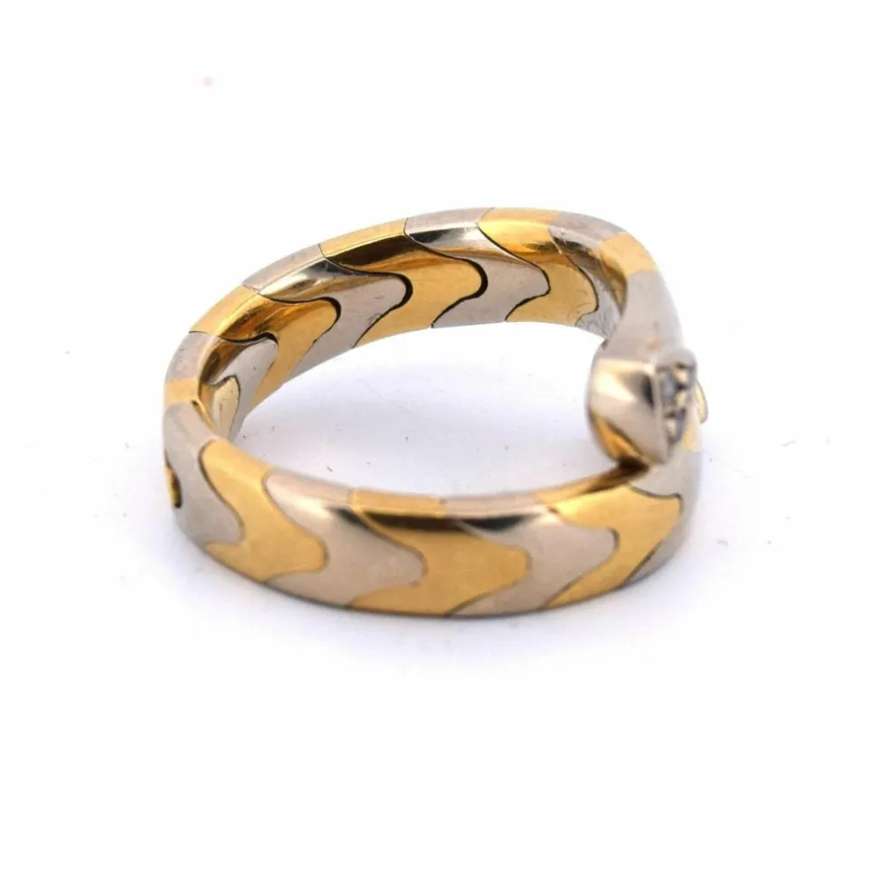 Bague vintage en or jaune et diamants des années 80