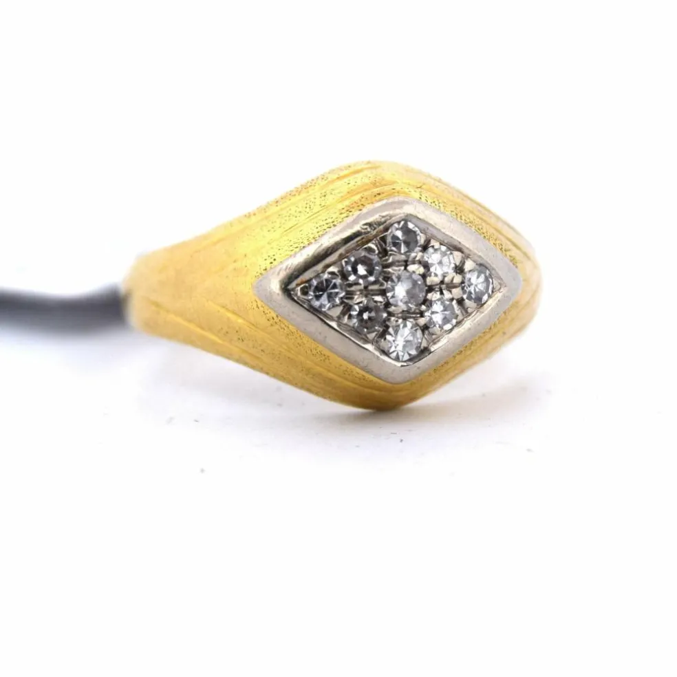 Bague vintage en or jaune et diamants des années 60