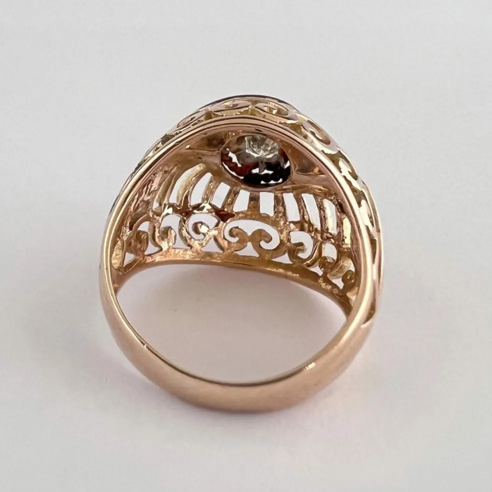 Bague Vintage en Or Jaune, Diamant