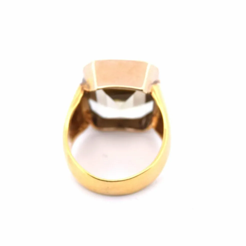 Bague vintage en or jaune et béryl des années 70
