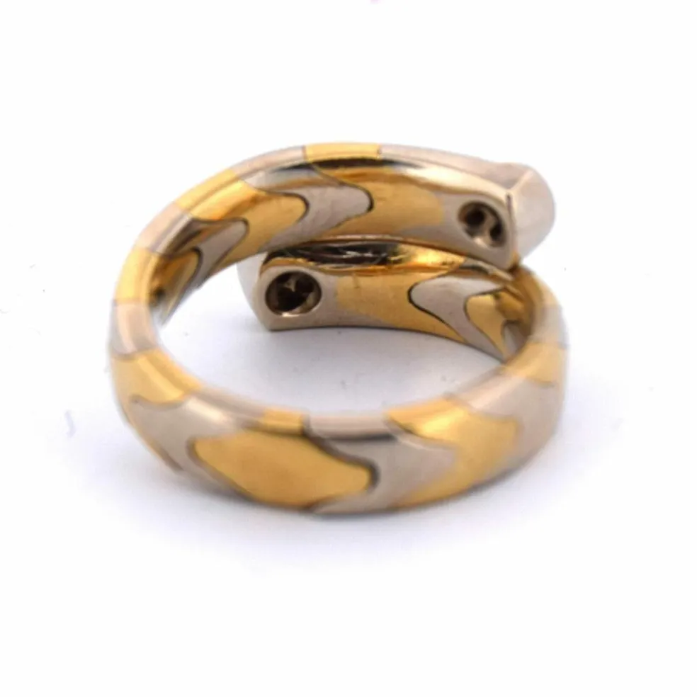 Bague vintage en or jaune et diamants des années 80