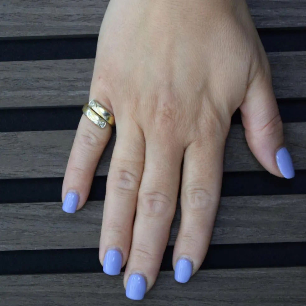 Bague vintage en or jaune et diamants des années 80