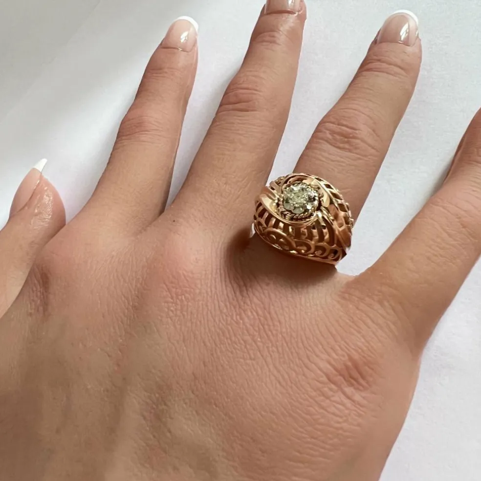 Bague Vintage en Or Jaune, Diamant