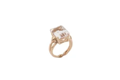 Bague vintage en or rose avec morganite rose pâle
