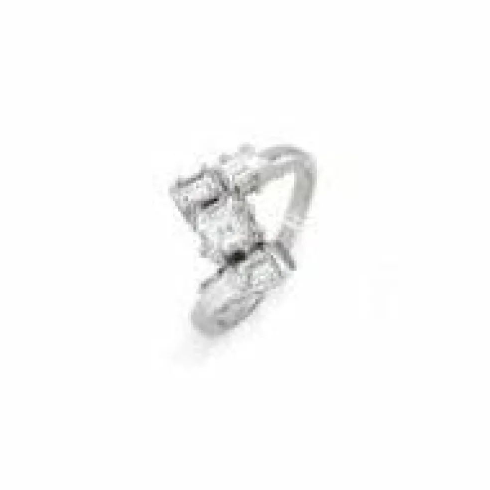 Bague Vintage en platine avec diamants