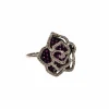 Bague vintage en platine avec rubis et diamants