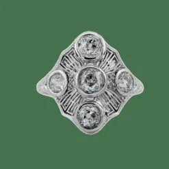 Bague vintage en platine et diamants