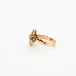 Bague vintage fleur diamants or jaune et blanc