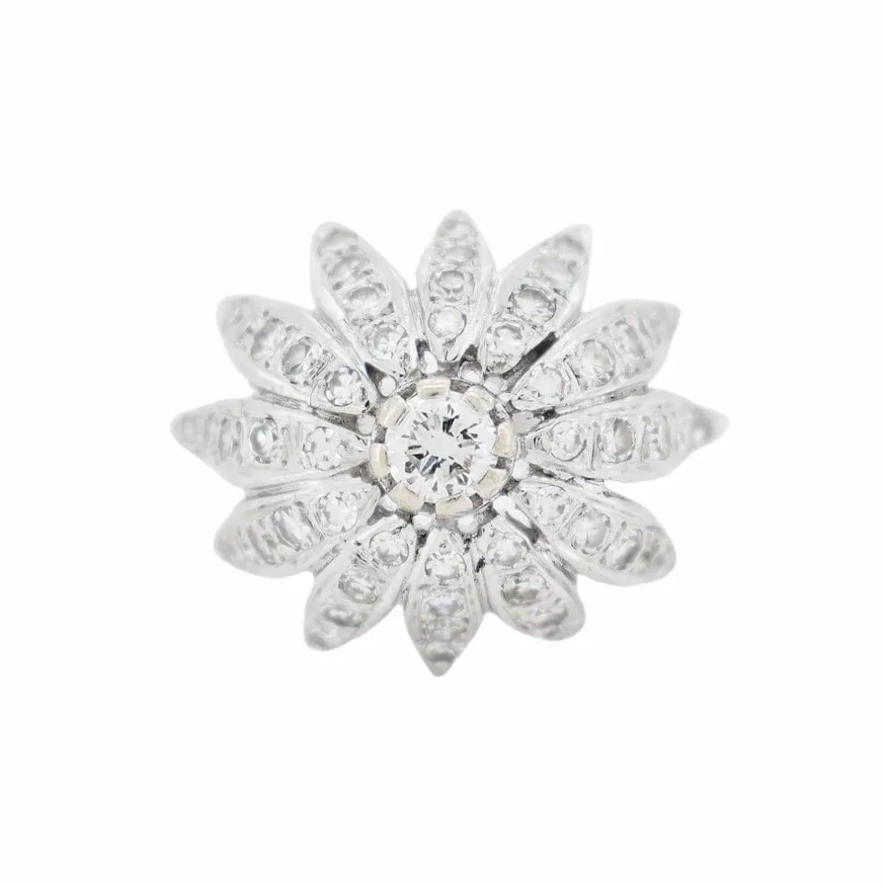 Bague Vintage Fleur Or 18 carats et Diamants