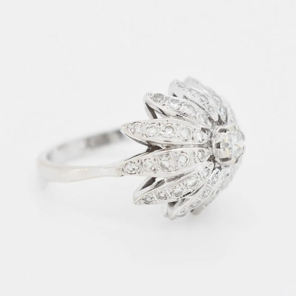 Bague Vintage Fleur Or 18 carats et Diamants