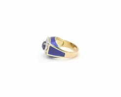 Bague vintage huit-huit saphirs et diamants