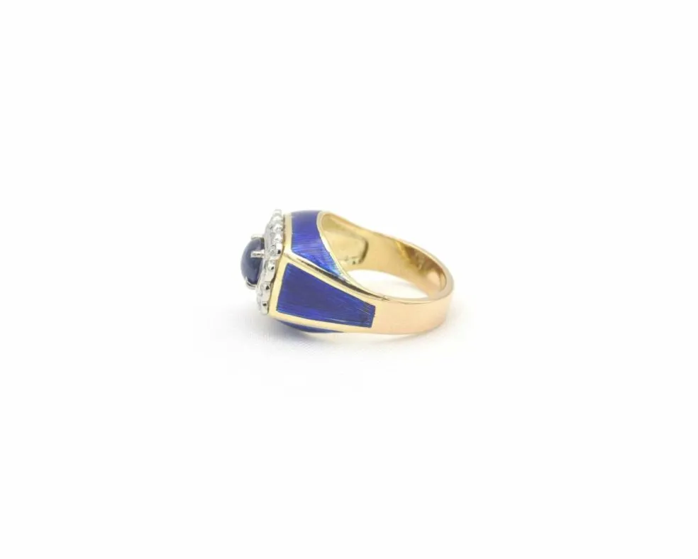 Bague vintage huit-huit saphirs et diamants