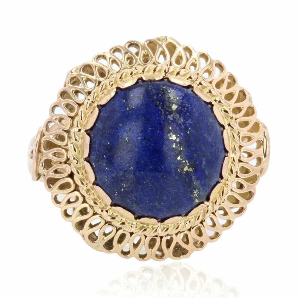 Bague vintage lapis lazuli et or