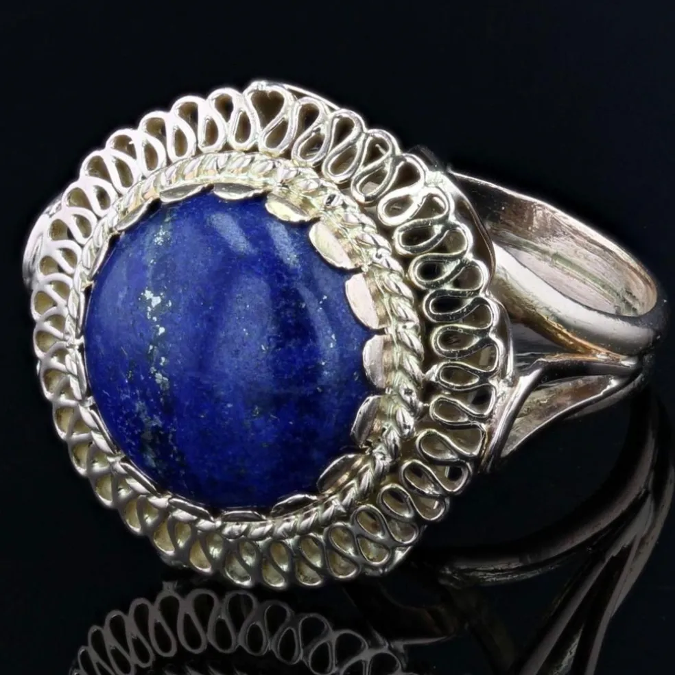 Bague vintage lapis lazuli et or