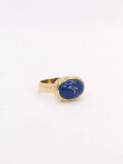 Bague vintage lapis lazuli or jaune