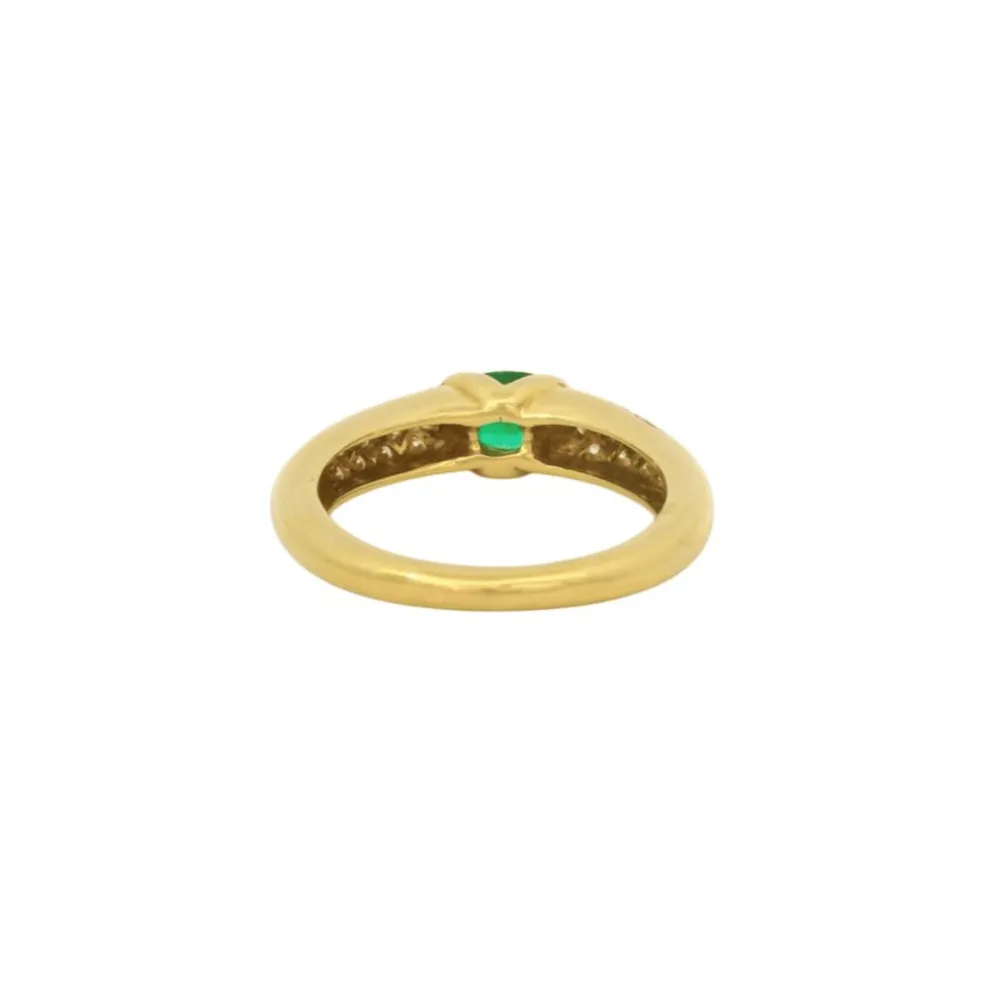 Bague vintage émeraude et diamant