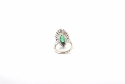 Bague vintage émeraude et diamants en or 18k
