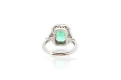 Bague vintage émeraude et diamants