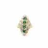 Bague vintage émeraudes et diamants