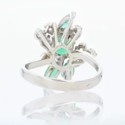 Bague vintage émeraudes et diamants