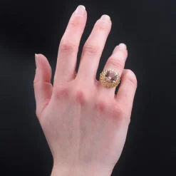 Bague vintage morganite et or