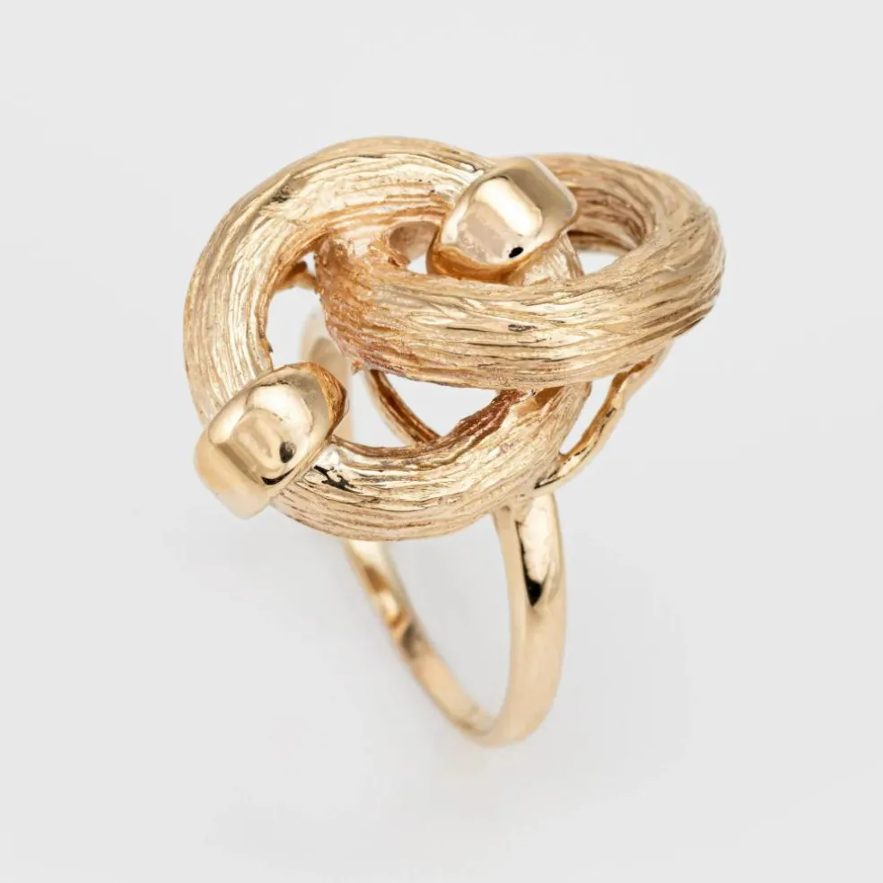 Bague Vintage Noeud Infini des Années 70 Or Jaune