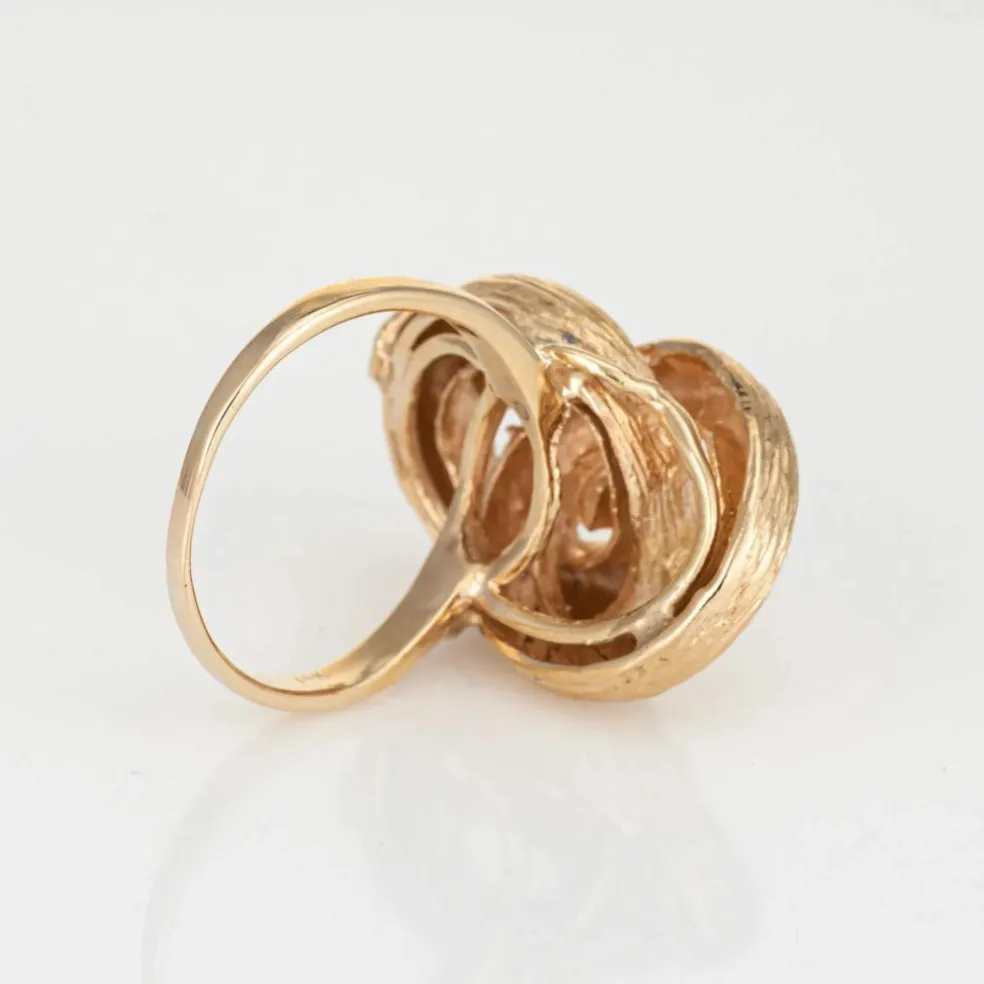 Bague Vintage Noeud Infini des Années 70 Or Jaune