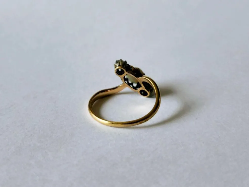 Bague vintage Opale et Diamants anciens