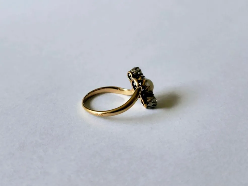 Bague vintage Opale et Diamants anciens