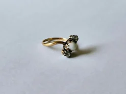 Bague vintage Opale et Diamants anciens