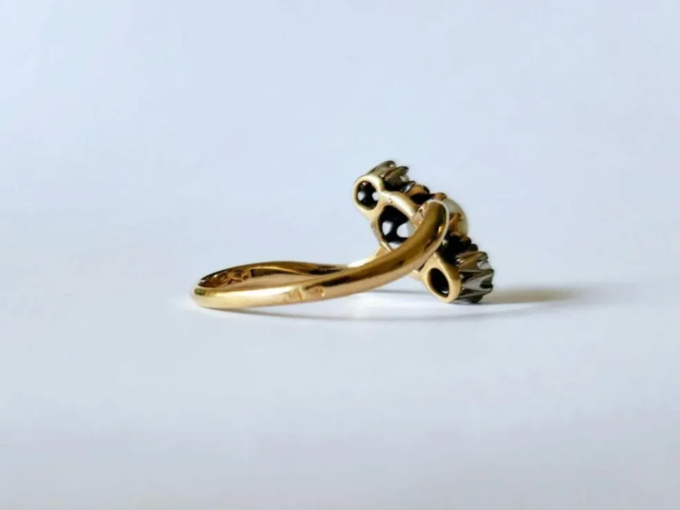 Bague vintage Opale et Diamants anciens