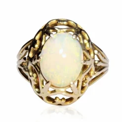 Bague vintage opale et or rose