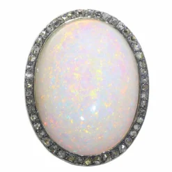 Bague vintage or , opale , diamants
