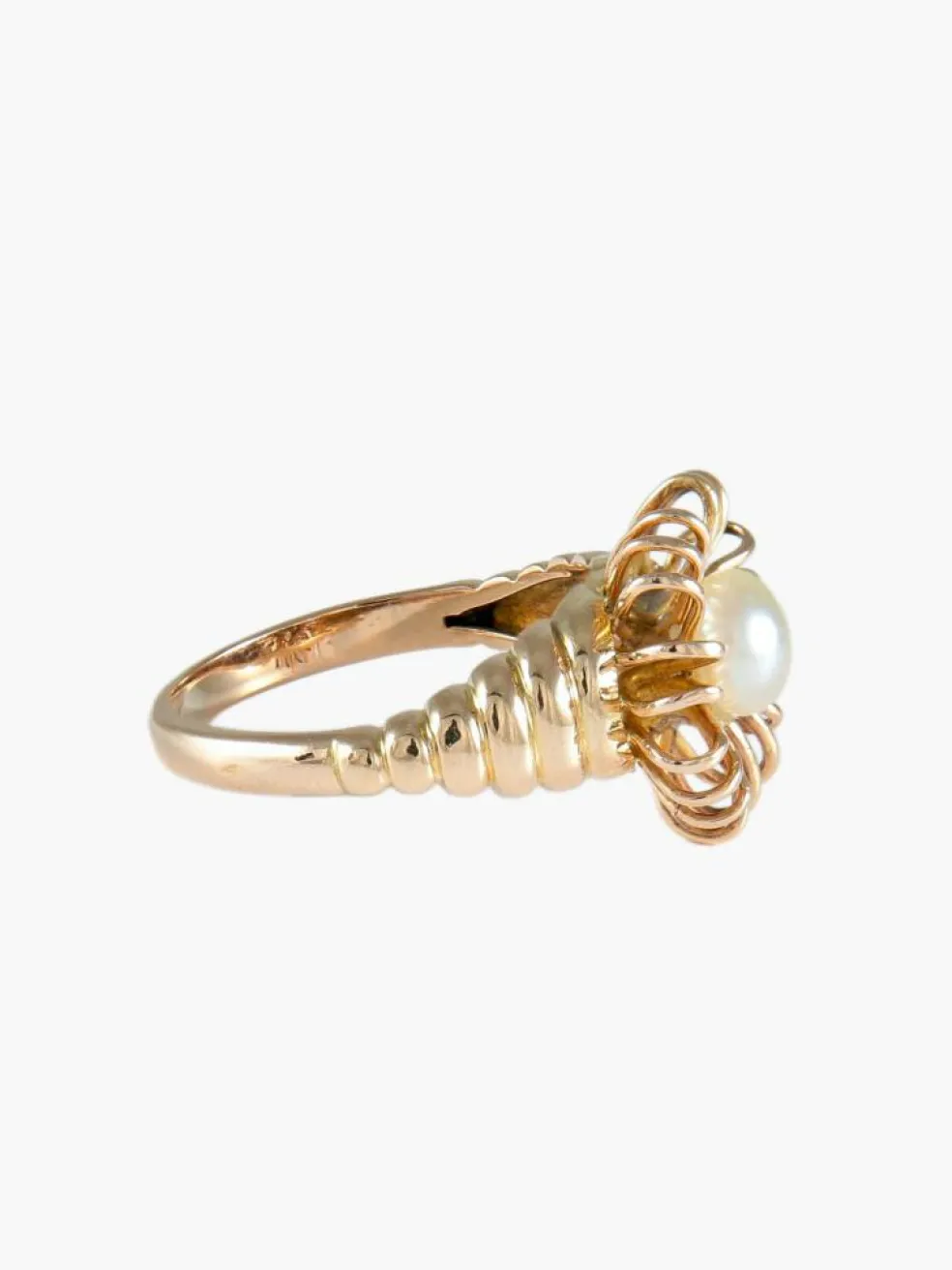 BAGUE "VINTAGE" OR & PERLE