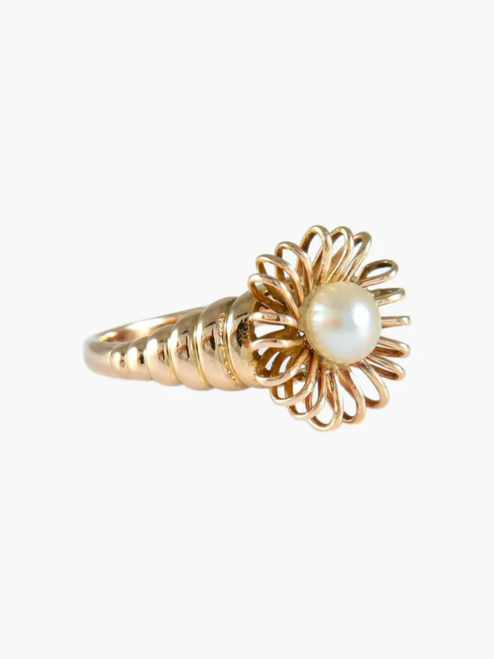 BAGUE "VINTAGE" OR & PERLE