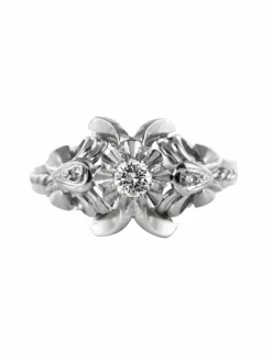 Bague vintage or blanc diamants