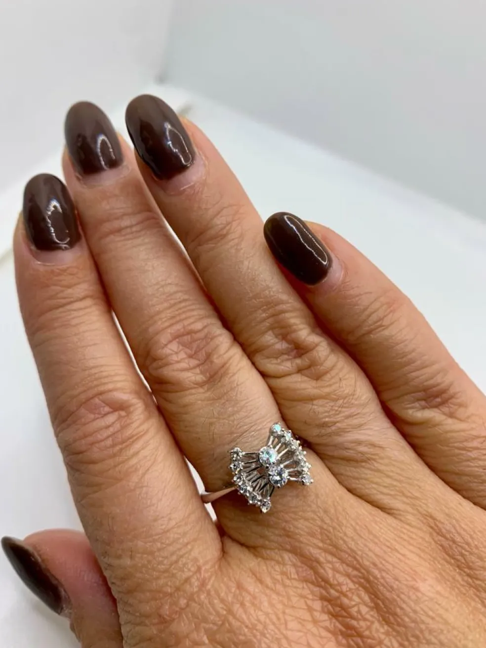 Bague vintage or blanc diamants