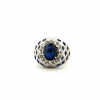 Bague Vintage or blanc et saphir