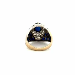 Bague Vintage or blanc et saphir