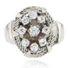 Bague vintage or blanc saphirs blancs
