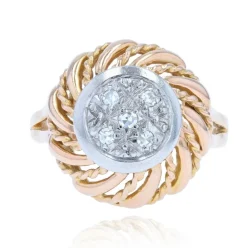 Bague vintage or diamants
