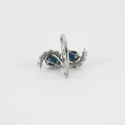 Bague Vintage Or Gris Saphirs Diamants